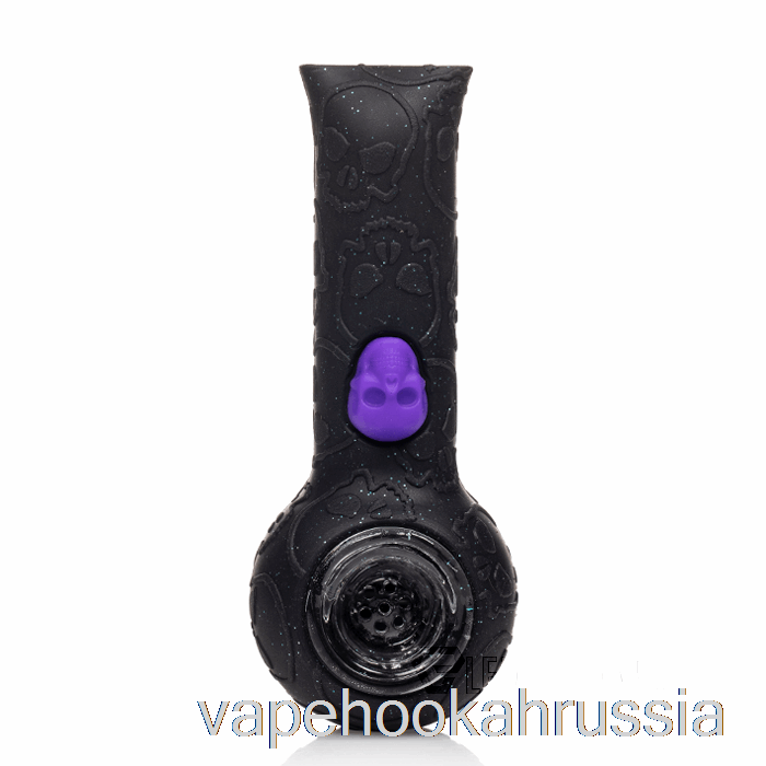Vape Juice Stratus Силиконовый череп Ручная трубка Блестящая пантера (блестящая черная / УФ-зеленая пчела)